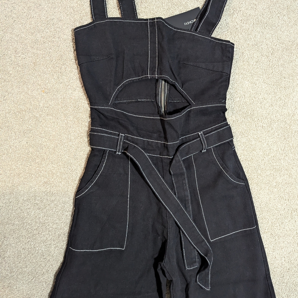 Women's Black Denim Jumpsuit